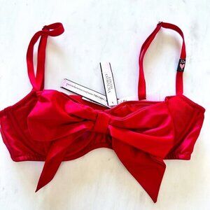 Victoria's Secret Dream Angels Christmas Bow Lightly Lined Sexy Lingerie NWT 32B